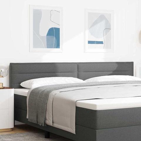 vidaXL Headboard Height Adjustable Manual Dark grey 200 cm Fabric