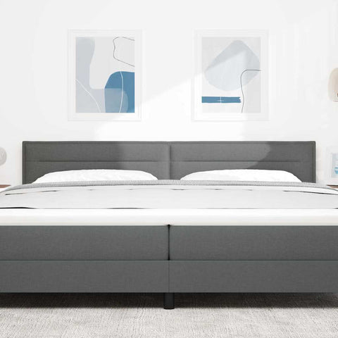 vidaXL Headboard Height Adjustable Manual Dark grey 200 cm Fabric