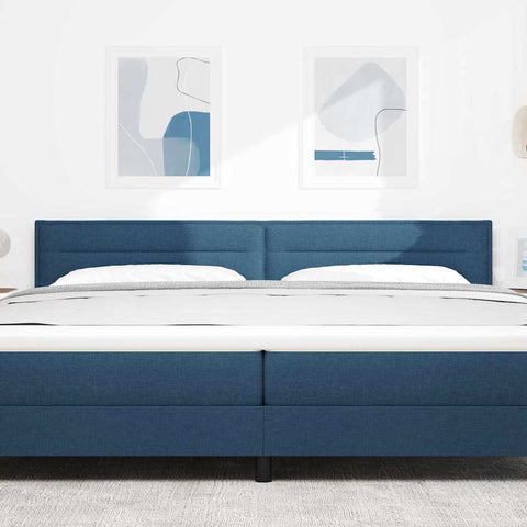 vidaXL Headboard Height Adjustable with Headboard Blue 200 cm Fabric