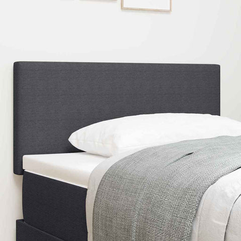 vidaXL Headboard Height Adjustable Manual Dark grey 90 cm Rib fabric