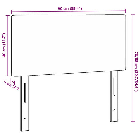 vidaXL Headboard Height Adjustable Manual Dark grey 90 cm Rib fabric