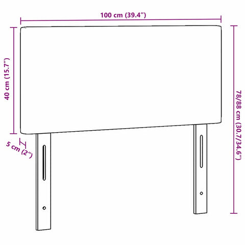 vidaXL Headboard Height Adjustable Manual Dark grey 100 cm Rib fabric