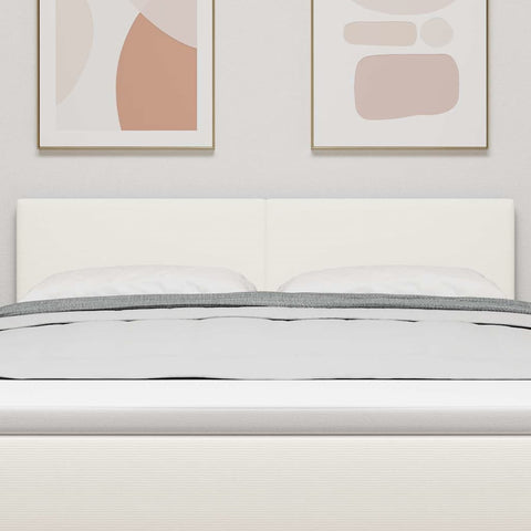 vidaXL Headboard Height Adjustable Manual Cream 160 cm Rib fabric