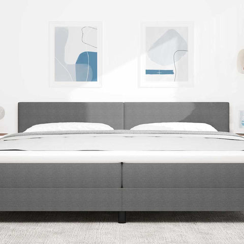 vidaXL Headboard Height Adjustable Manual Light grey 200 cm Rib fabric