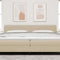 vidaXL Headboard Height Adjustable Light green grey 200 cm Rib fabric