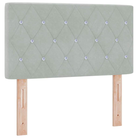 vidaXL Velvet Headboard Argyle with Headboard Light grey 80 cm Velvet