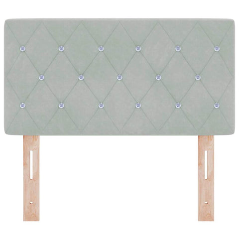 vidaXL Velvet Headboard Argyle with Headboard Light grey 80 cm Velvet