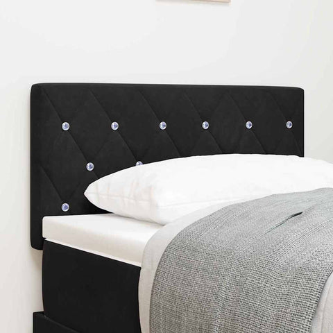 vidaXL Velvet Headboard Argyle with Headboard Black 80 cm Velvet
