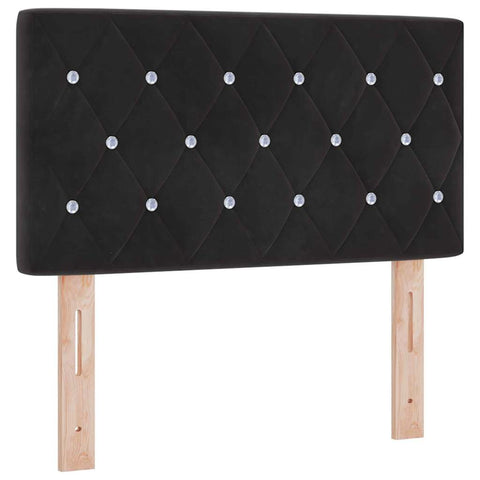 vidaXL Velvet Headboard Argyle with Headboard Black 80 cm Velvet
