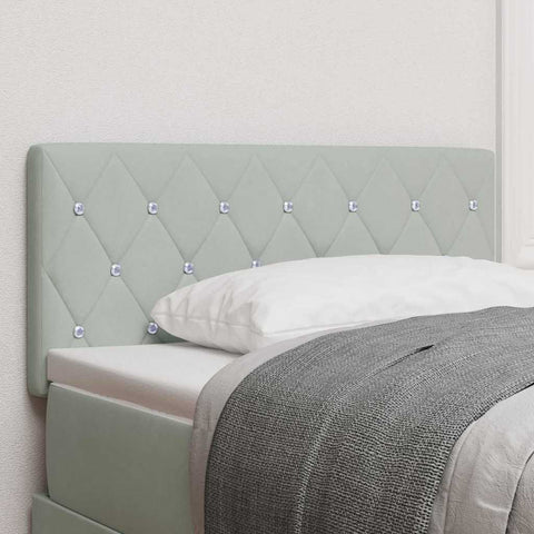 vidaXL Velvet Headboard Argyle with Headboard Light grey 90 cm Velvet