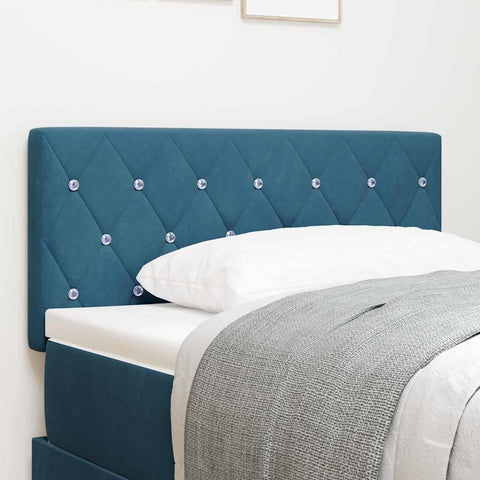 vidaXL Velvet Headboard Argyle with Headboard Dark blue 90 cm Velvet