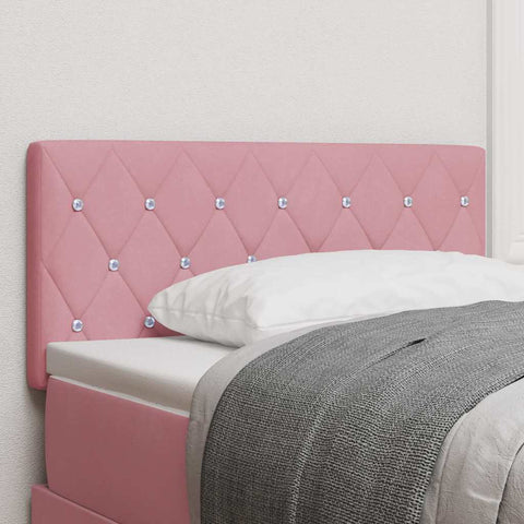 vidaXL Velvet Headboard Argyle with Headboard Manual Pink 90 cm Velvet