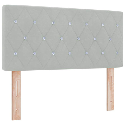 vidaXL Velvet Headboard Argyle with Headboard Light grey 100 cm Velvet