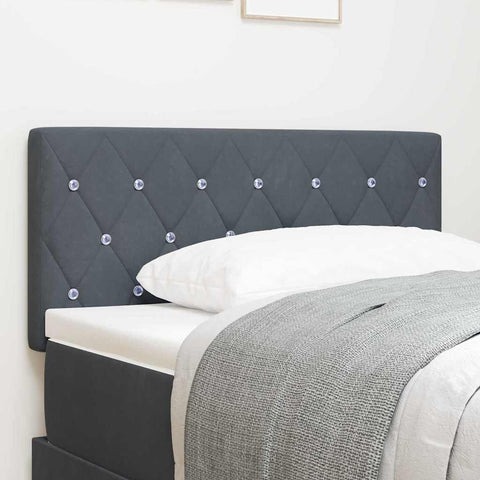 vidaXL Velvet Headboard Argyle with Headboard Dark Grey 100 cm Velvet