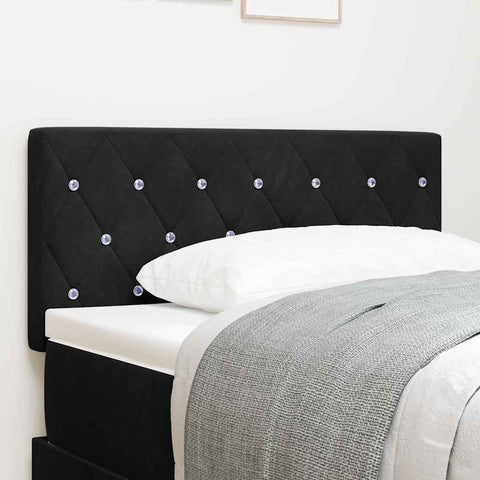 vidaXL Velvet Headboard Argyle with Headboard Black 100 cm Velvet