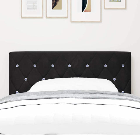 vidaXL Velvet Headboard Argyle with Headboard Black 100 cm Velvet