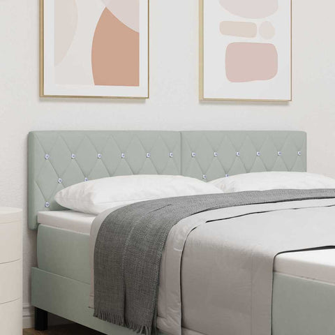 vidaXL Velvet Headboard Argyle with Headboard Light grey 140 cm Velvet