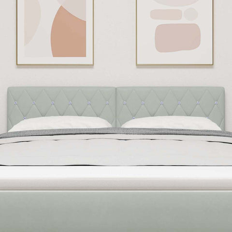 vidaXL Velvet Headboard Argyle with Headboard Light grey 140 cm Velvet