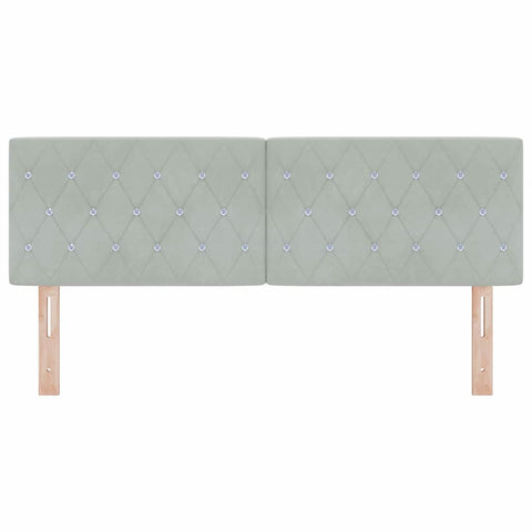 vidaXL Velvet Headboard Argyle with Headboard Light grey 140 cm Velvet
