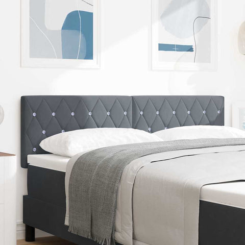 vidaXL Velvet Headboard Argyle with Headboard Dark Grey 140 cm Velvet