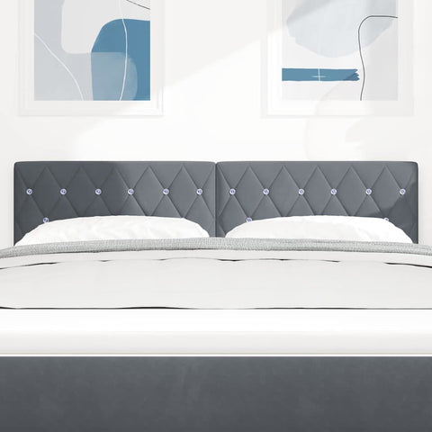 vidaXL Velvet Headboard Argyle with Headboard Dark Grey 140 cm Velvet