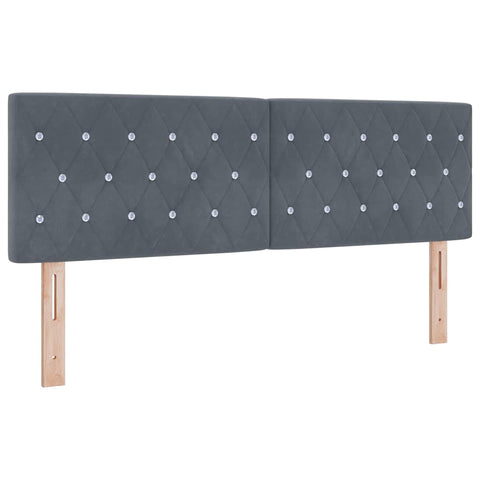 vidaXL Velvet Headboard Argyle with Headboard Dark Grey 140 cm Velvet