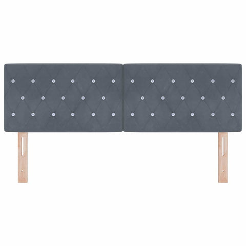 vidaXL Velvet Headboard Argyle with Headboard Dark Grey 140 cm Velvet