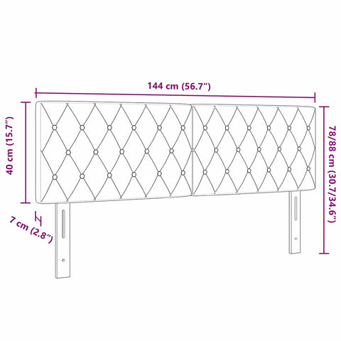 vidaXL Velvet Headboard Argyle with Headboard Dark Grey 140 cm Velvet