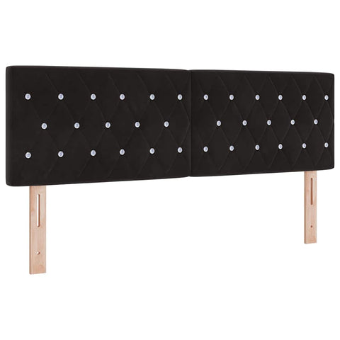 vidaXL Velvet Headboard Argyle with Headboard Black 140 cm Velvet