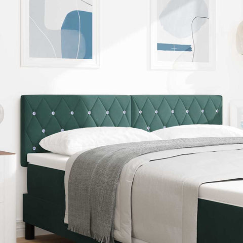 vidaXL Velvet Headboard Argyle with Headboard Dark green 140 cm Velvet
