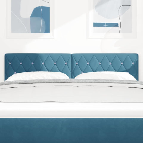 vidaXL Velvet Headboard Argyle with Headboard Dark blue 140 cm Velvet