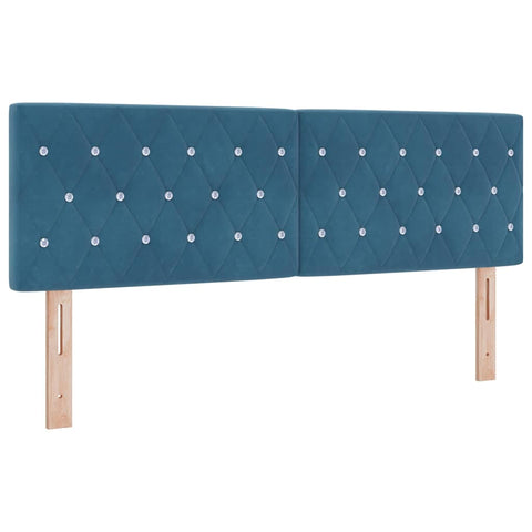 vidaXL Velvet Headboard Argyle with Headboard Dark blue 140 cm Velvet