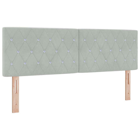 vidaXL Velvet Headboard Argyle with Headboard Light Grey 160 cm Velvet
