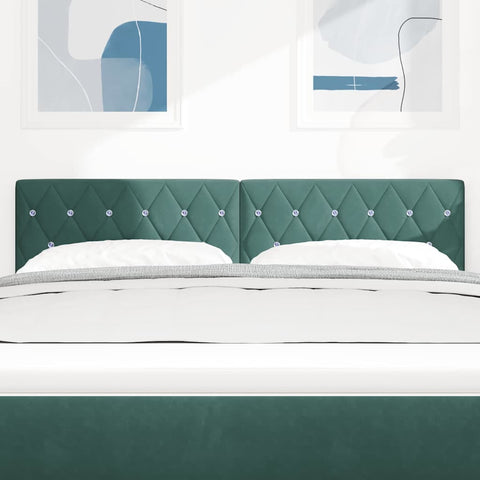vidaXL Velvet Headboard Argyle with Headboard Dark Green 160 cm Velvet