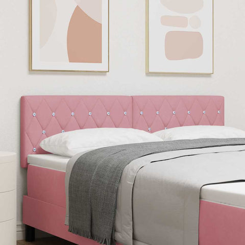 vidaXL Velvet Headboard Argyle with Headboard Pink 160 cm Velvet