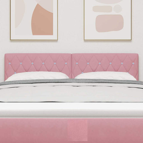 vidaXL Velvet Headboard Argyle with Headboard Pink 160 cm Velvet