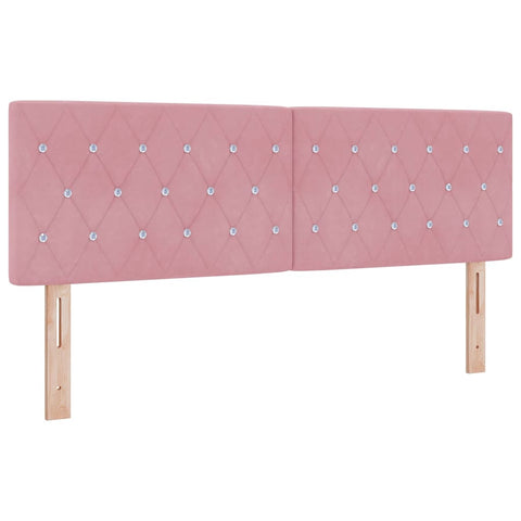 vidaXL Velvet Headboard Argyle with Headboard Pink 160 cm Velvet