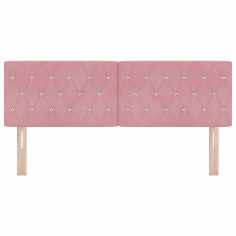 vidaXL Velvet Headboard Argyle with Headboard Pink 160 cm Velvet