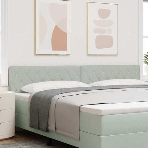 vidaXL Velvet Headboard Argyle with Headboard Light grey 200 cm Velvet