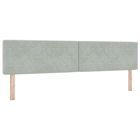 vidaXL Velvet Headboard Argyle with Headboard Light grey 200 cm Velvet
