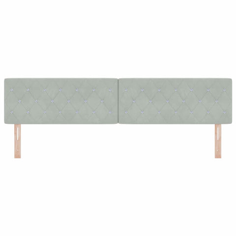 vidaXL Velvet Headboard Argyle with Headboard Light grey 200 cm Velvet