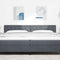 vidaXL Velvet Headboard Argyle with Headboard Dark Grey 200 cm Velvet