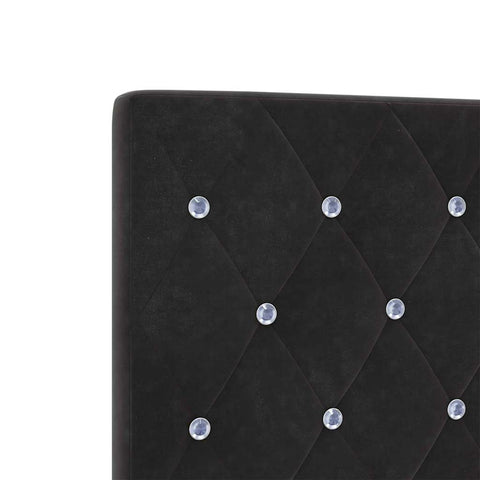 vidaXL Velvet Headboard Argyle with Headboard Black 200 cm Velvet