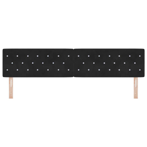 vidaXL Velvet Headboard Argyle with Headboard Black 200 cm Velvet