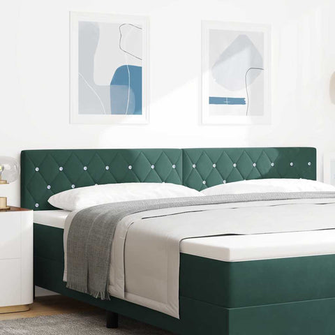 vidaXL Velvet Headboard Argyle with Headboard Dark green 200 cm Velvet