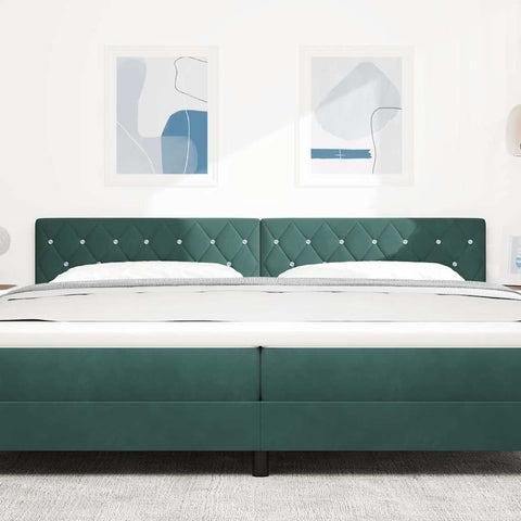 vidaXL Velvet Headboard Argyle with Headboard Dark green 200 cm Velvet