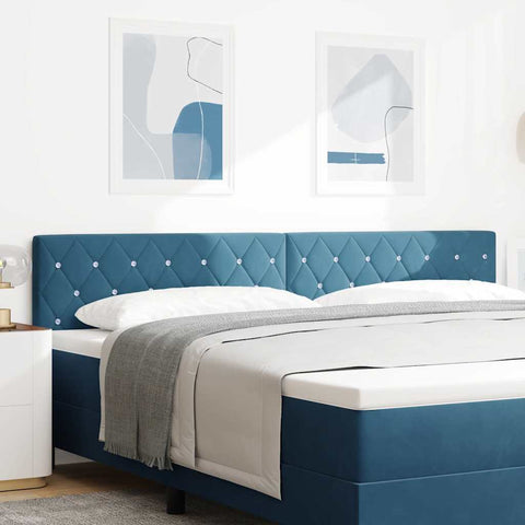 vidaXL Velvet Headboard Argyle with Headboard Dark blue 200 cm Velvet