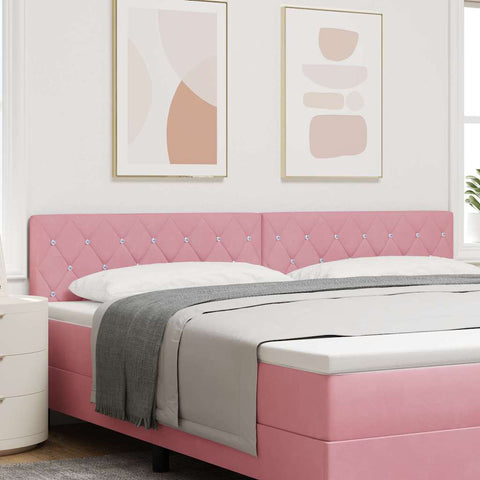 vidaXL Velvet Headboard Argyle with Headboard Pink 200 cm Velvet
