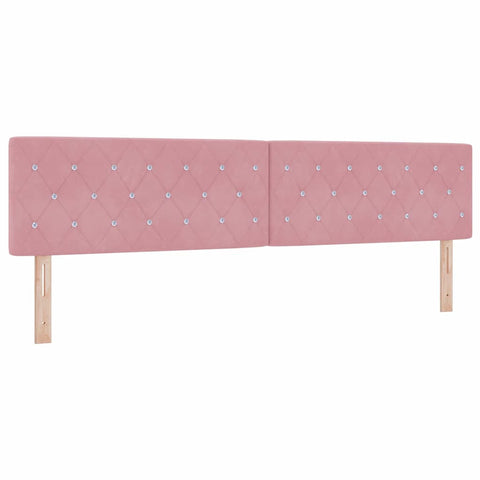 vidaXL Velvet Headboard Argyle with Headboard Pink 200 cm Velvet