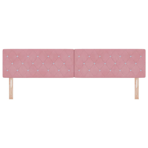 vidaXL Velvet Headboard Argyle with Headboard Pink 200 cm Velvet